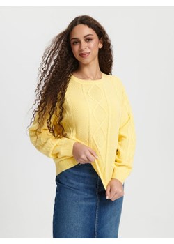 Sinsay - Sweter z ozdobnym splotem - żółty ze sklepu Sinsay w kategorii Swetry damskie - zdjęcie 168214054
