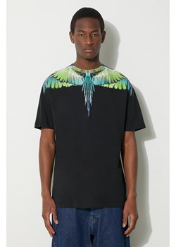 Marcelo Burlon t-shirt bawełniany Icon Wings Basic męski kolor czarny z nadrukiem CMAA056S24JER0011050 ze sklepu PRM w kategorii T-shirty męskie - zdjęcie 168215252