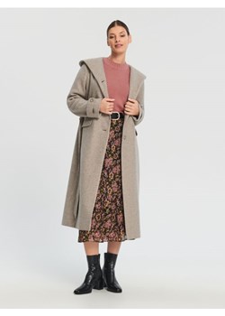 Sinsay - Płaszcz z kapturem - beżowy ze sklepu Sinsay w kategorii Płaszcze damskie - zdjęcie 168218244