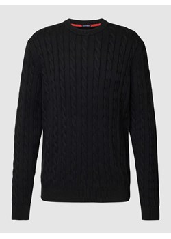 Sweter z dzianiny z wzorem warkocza ze sklepu Peek&Cloppenburg  w kategorii Swetry męskie - zdjęcie 168222012