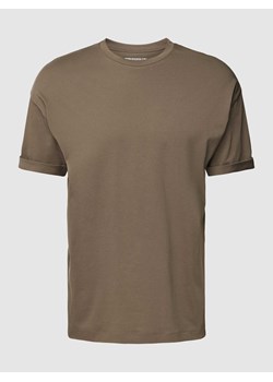 T-shirt z prążkowanym,okrągłym dekoltem model ‘THILO’ ze sklepu Peek&Cloppenburg  w kategorii T-shirty męskie - zdjęcie 168222130