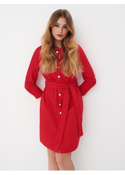 Mohito - Czerwona koszulowa sukienka mini - czerwony ze sklepu Mohito w kategorii Sukienki - zdjęcie 168233341