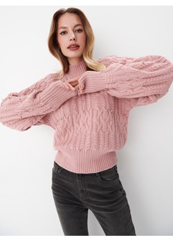 Mohito - Sweter z warkoczowym splotem - pastelowy różowy ze sklepu Mohito w kategorii Swetry damskie - zdjęcie 168235232
