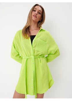 Mohito - Długa zielona koszula - neonowy ze sklepu Mohito w kategorii Koszule damskie - zdjęcie 168237284