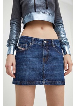 Diesel spódnica jeansowa DE-RON GONNA kolor granatowy mini prosta ze sklepu ANSWEAR.com w kategorii Spódnice - zdjęcie 168246201