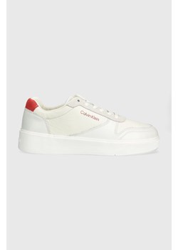 Calvin Klein sneakersy skórzane LOW TOP LACE UP BSKT kolor biały HM0HM01402 ze sklepu ANSWEAR.com w kategorii Buty sportowe męskie - zdjęcie 168246274