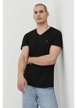 Diesel t-shirt bawełniany 3-pack męski kolor czarny gładki ze sklepu ANSWEAR.com w kategorii T-shirty męskie - zdjęcie 168246371