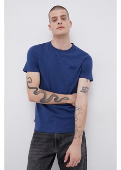 Superdry T-shirt bawełniany kolor granatowy gładki ze sklepu ANSWEAR.com w kategorii T-shirty męskie - zdjęcie 168250221