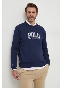 Polo Ralph Lauren bluza męska kolor granatowy z nadrukiem ze sklepu ANSWEAR.com w kategorii Bluzy męskie - zdjęcie 168250304