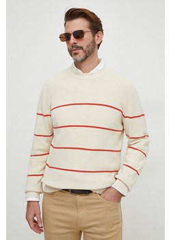 Pepe Jeans sweter bawełniany kolor beżowy lekki ze sklepu ANSWEAR.com w kategorii Swetry męskie - zdjęcie 168250710