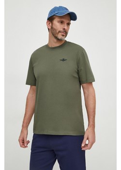 Aeronautica Militare t-shirt bawełniany męski kolor zielony z nadrukiem ze sklepu ANSWEAR.com w kategorii T-shirty męskie - zdjęcie 168250822