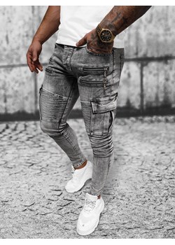 Spodnie jeansowe męskie szare OZONEE NB/MP0059G ze sklepu ozonee.pl w kategorii Jeansy męskie - zdjęcie 168254294