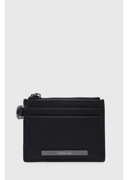 Calvin Klein portfel skórzany męski kolor czarny ze sklepu ANSWEAR.com w kategorii Portfele męskie - zdjęcie 168256341