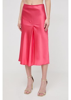 Patrizia Pepe spódnica kolor różowy midi rozkloszowana 8G0384 A644 ze sklepu ANSWEAR.com w kategorii Spódnice - zdjęcie 168256384