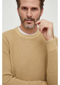 Pepe Jeans sweter bawełniany kolor beżowy ze sklepu ANSWEAR.com w kategorii Swetry męskie - zdjęcie 168256422