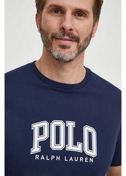 Polo Ralph Lauren t-shirt bawełniany męski kolor granatowy z nadrukiem ze sklepu ANSWEAR.com w kategorii T-shirty męskie - zdjęcie 168256473