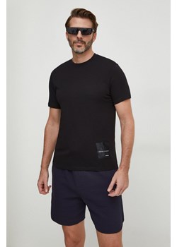 Armani Exchange t-shirt bawełniany męski kolor czarny gładki 3DZTJJ ZJ8EZ ze sklepu ANSWEAR.com w kategorii T-shirty męskie - zdjęcie 168256482