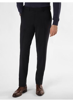 Finshley & Harding Spodnie - Carter Mężczyźni Regular Fit Wełna granatowy jednolity ze sklepu vangraaf w kategorii Spodnie męskie - zdjęcie 168265161