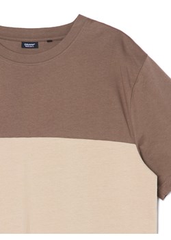 Cropp - Trójkolorowy T-shirt - brązowy ze sklepu Cropp w kategorii T-shirty męskie - zdjęcie 168270554