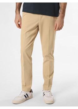 BOSS Spodnie Mężczyźni Bawełna beżowy jednolity ze sklepu vangraaf w kategorii Spodnie męskie - zdjęcie 168270603