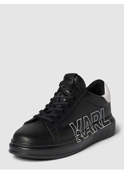 Sneakersy skórzane z nadrukiem z logo ze sklepu Peek&Cloppenburg  w kategorii Buty sportowe męskie - zdjęcie 168272222