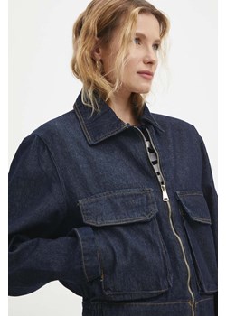 Answear Lab kurtka jeansowa damska kolor granatowy przejściowa ze sklepu ANSWEAR.com w kategorii Kurtki damskie - zdjęcie 168278201