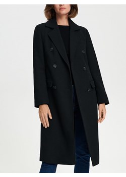 Sinsay - Płaszcz dwurzędowy - czarny ze sklepu Sinsay w kategorii Płaszcze damskie - zdjęcie 168284193