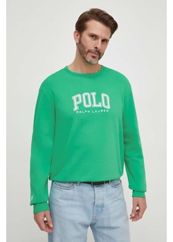 Polo Ralph Lauren bluza męska kolor zielony z nadrukiem ze sklepu ANSWEAR.com w kategorii Bluzy męskie - zdjęcie 168287002