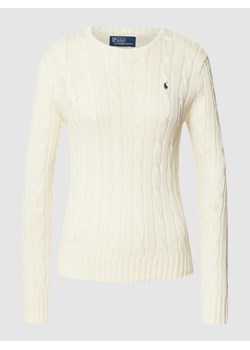 Sweter z dzianiny z wyhaftowanym logo model ‘JULIANNA’ ze sklepu Peek&Cloppenburg  w kategorii Swetry damskie - zdjęcie 168287421
