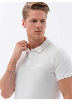 Koszulka polo z dzianiny pique - ecrue V7 S1746 ze sklepu ombre w kategorii T-shirty męskie - zdjęcie 168290520