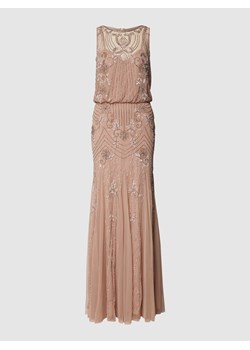 Sukienka wieczorowa z cekinowym obszyciem i obszyciem ozdobnymi perełkami ze sklepu Peek&Cloppenburg  w kategorii Sukienki - zdjęcie 168293810