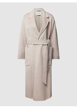 Płaszcz wełniany z wiązanym paskiem model ‘CELIA’ ze sklepu Peek&Cloppenburg  w kategorii Płaszcze damskie - zdjęcie 168294712