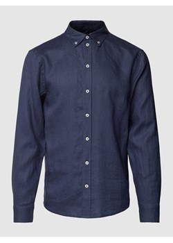 Koszula casualowa z lnu z kołnierzykiem typu button down model ‘Theo’ ze sklepu Peek&Cloppenburg  w kategorii Koszule męskie - zdjęcie 168295254