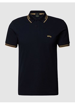 Koszulka polo o kroju slim fit z paskami w kontrastowym kolorze model ‘Paul Curved’ ze sklepu Peek&Cloppenburg  w kategorii T-shirty męskie - zdjęcie 168297942