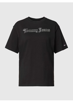 T-shirt z obszyciem kamieniami stras z logo model ‘GRUNGE’ ze sklepu Peek&Cloppenburg  w kategorii Bluzki damskie - zdjęcie 168299823