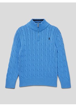 Sweter z dzianiny z wzorem warkocza ze sklepu Peek&Cloppenburg  w kategorii Swetry chłopięce - zdjęcie 168300481