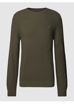 Sweter z dzianiny z wyhaftowanym logo ze sklepu Peek&Cloppenburg  w kategorii Swetry męskie - zdjęcie 168300970