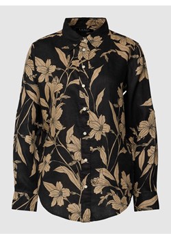Bluzka z lnu z kwiatowym wzorem na całej powierzchni model ‘KARRIE’ ze sklepu Peek&Cloppenburg  w kategorii Koszule damskie - zdjęcie 168302881