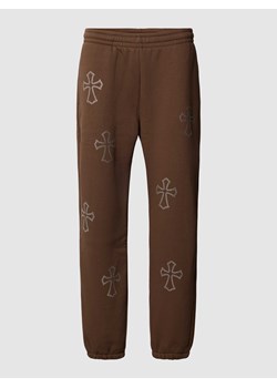 Spodnie dresowe z obszyciem kamieniami stras ze sklepu Peek&Cloppenburg  w kategorii Spodnie męskie - zdjęcie 168303450