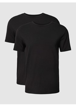 T-shirt z okrągłym prążkowanym dekoltem w zestawie 2 szt. ze sklepu Peek&Cloppenburg  w kategorii Podkoszulki męskie - zdjęcie 168303770