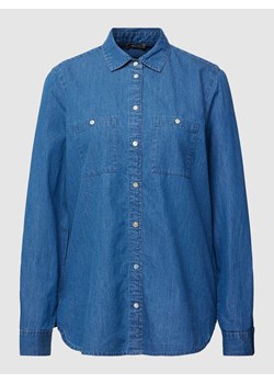 Bluzka jeansowa z wykładanym kołnierzem ze sklepu Peek&Cloppenburg  w kategorii Koszule damskie - zdjęcie 168303883