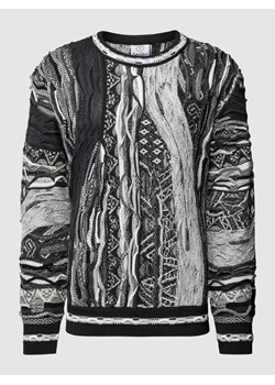 Sweter z dzianiny we wzory na całej powierzchni ze sklepu Peek&Cloppenburg  w kategorii Swetry męskie - zdjęcie 168307261