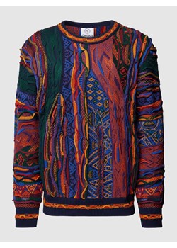 Sweter z dzianiny we wzory na całej powierzchni ze sklepu Peek&Cloppenburg  w kategorii Swetry męskie - zdjęcie 168307641
