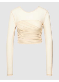 Bluzka krótka z długim rękawem z półprzezroczystego materiału ze sklepu Peek&Cloppenburg  w kategorii Bluzki damskie - zdjęcie 168307760