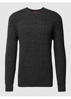 Sweter z dzianiny z prążkowanymi wykończeniami ze sklepu Peek&Cloppenburg  w kategorii Swetry męskie - zdjęcie 168311310