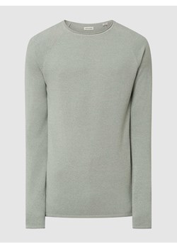 Sweter z dzianiny z naszywką z logo model ‘HILL’ ze sklepu Peek&Cloppenburg  w kategorii Swetry męskie - zdjęcie 168315320