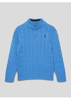 Sweter z dzianiny z wzorem warkocza ze sklepu Peek&Cloppenburg  w kategorii Swetry chłopięce - zdjęcie 168320530
