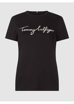 T-shirt z bawełny z nadrukiem z logo ze sklepu Peek&Cloppenburg  w kategorii Bluzki damskie - zdjęcie 168321754