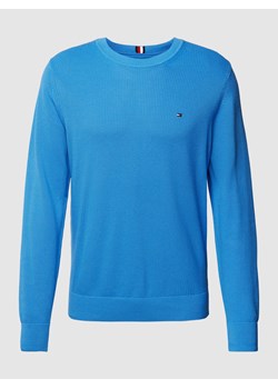 Sweter z dzianiny z wyhaftowanym logo model ‘CHAIN’ ze sklepu Peek&Cloppenburg  w kategorii Swetry męskie - zdjęcie 168323670