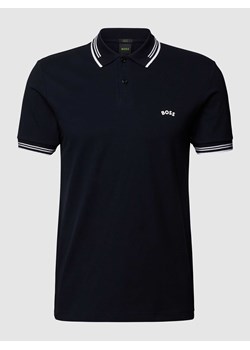 Koszulka polo o kroju slim fit z paskami w kontrastowym kolorze model ‘Paul Curved’ ze sklepu Peek&Cloppenburg  w kategorii T-shirty męskie - zdjęcie 168324324